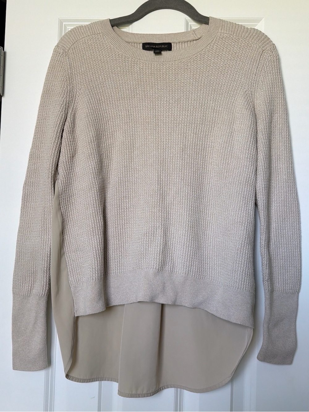 Banana Republic Beige-Cream Scoopback Layered Sweater
